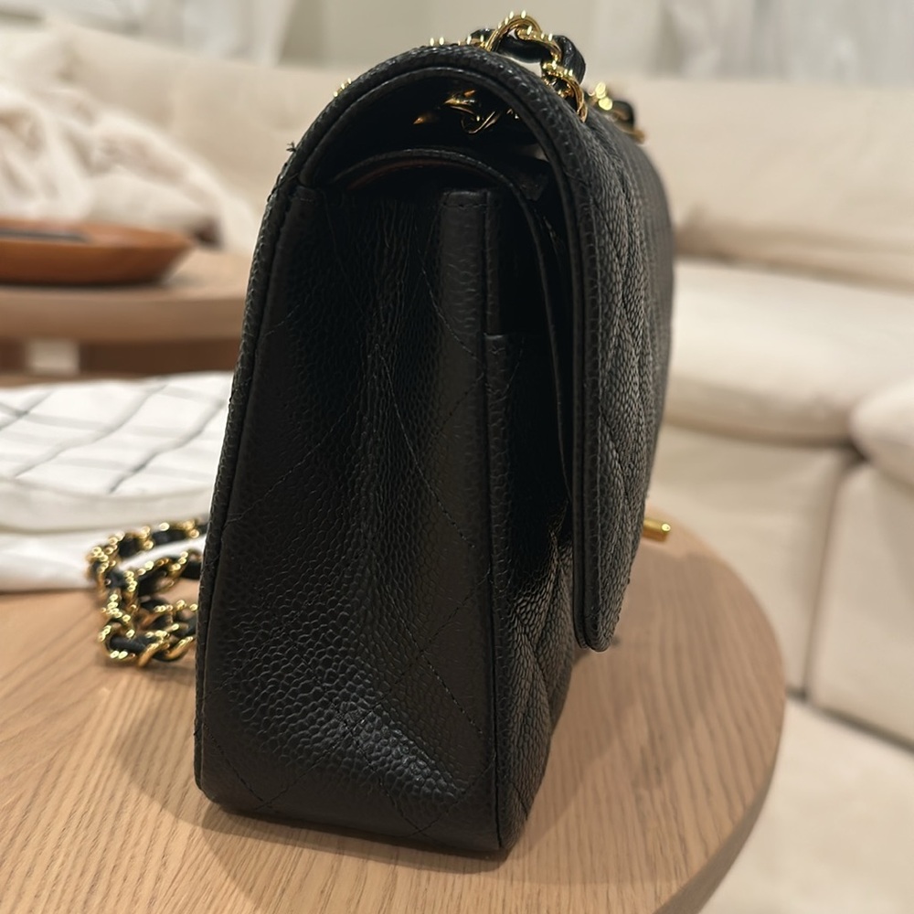 Classic Black Quilted Shoulder Bag with Gold Hardware - Picture 9 of 11